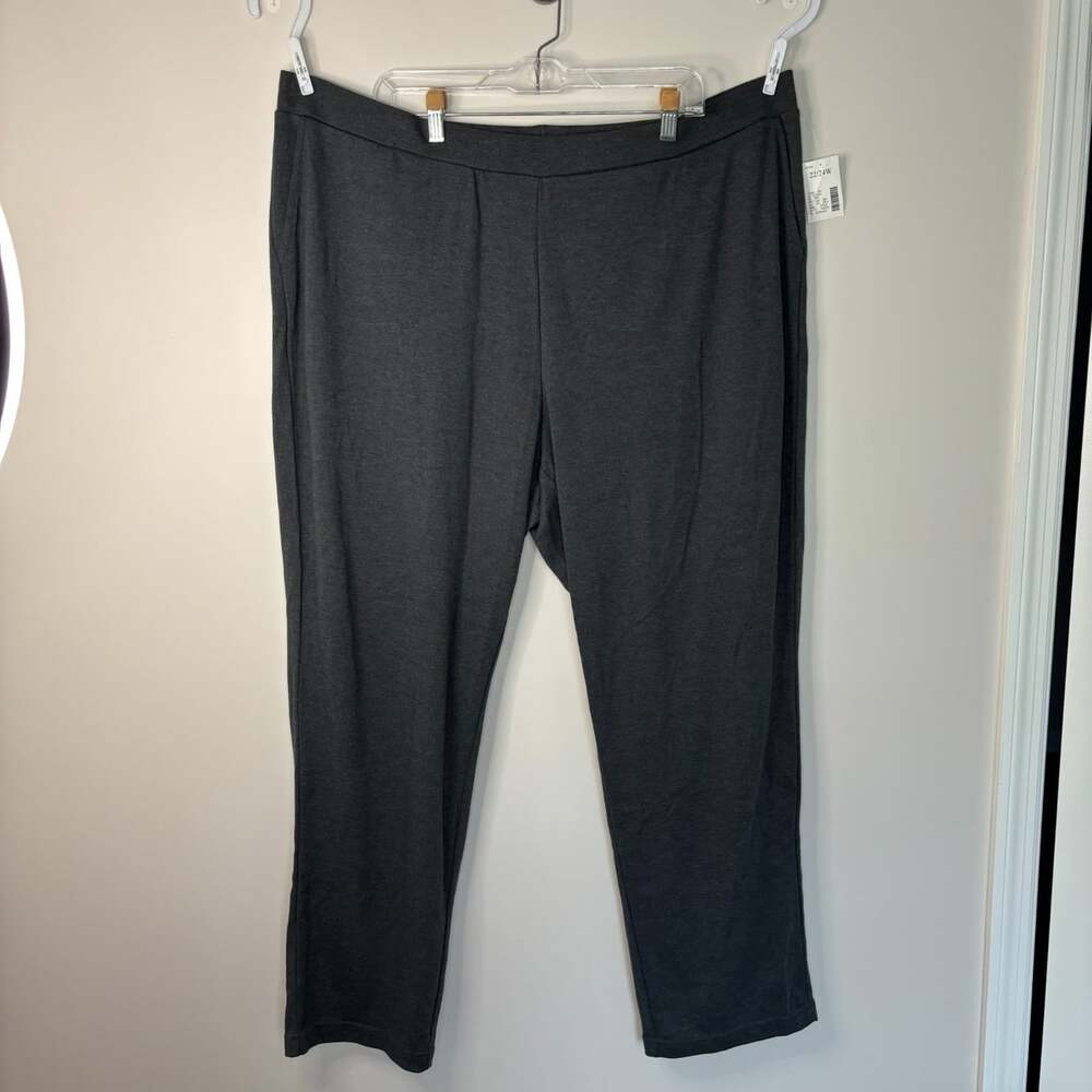 Essentials NEW pull on pants plus 22/24 gray slash pockets stretch lounge soft